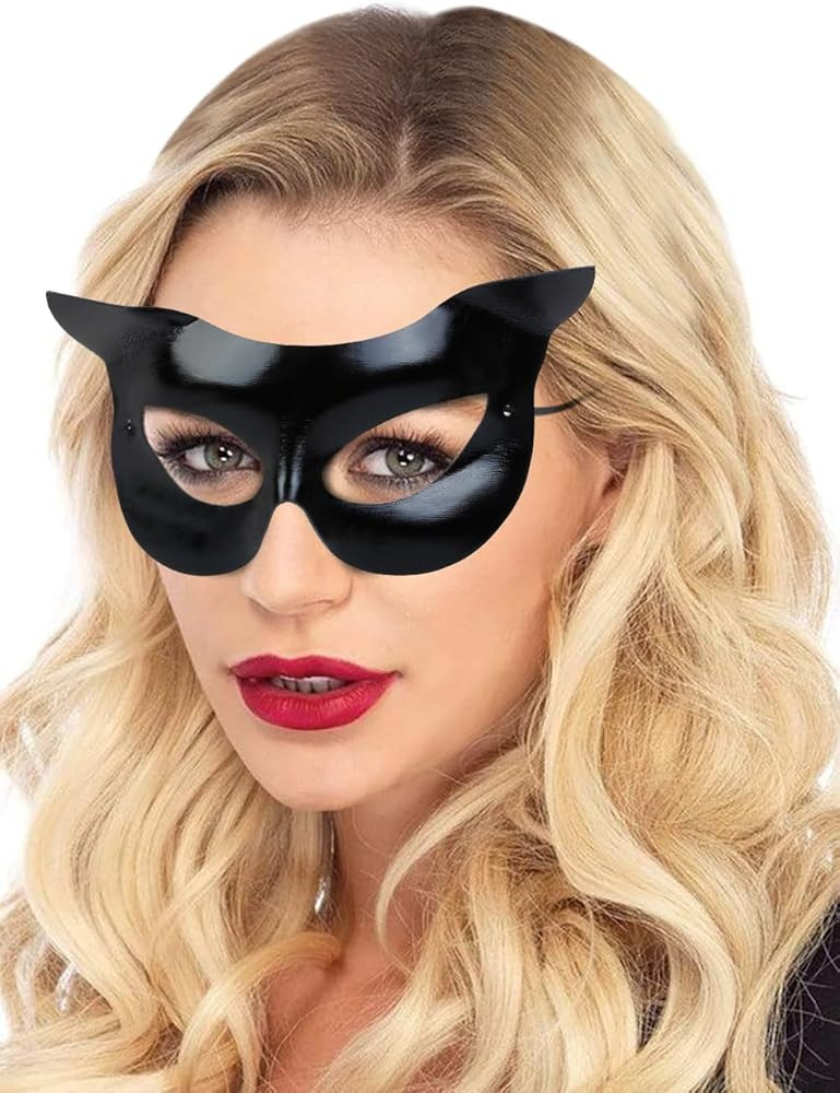 Cat Mask Cat Woman Mask Masquerade Mask for Women Half Face Mask Black Cat Mask for Halloween Cos... | Amazon (US)