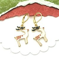 Reindeer Earrings, Christmas Earrings Dangle, Stocking Filler, Children's Jewelry, Secret Santa Gift For Women, Holiday Exchange | Etsy (US)