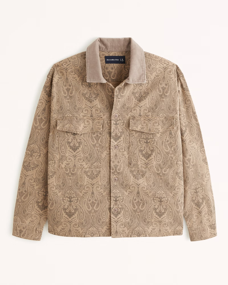 Twill Tapestry Shirt Jacket | Abercrombie & Fitch (US)