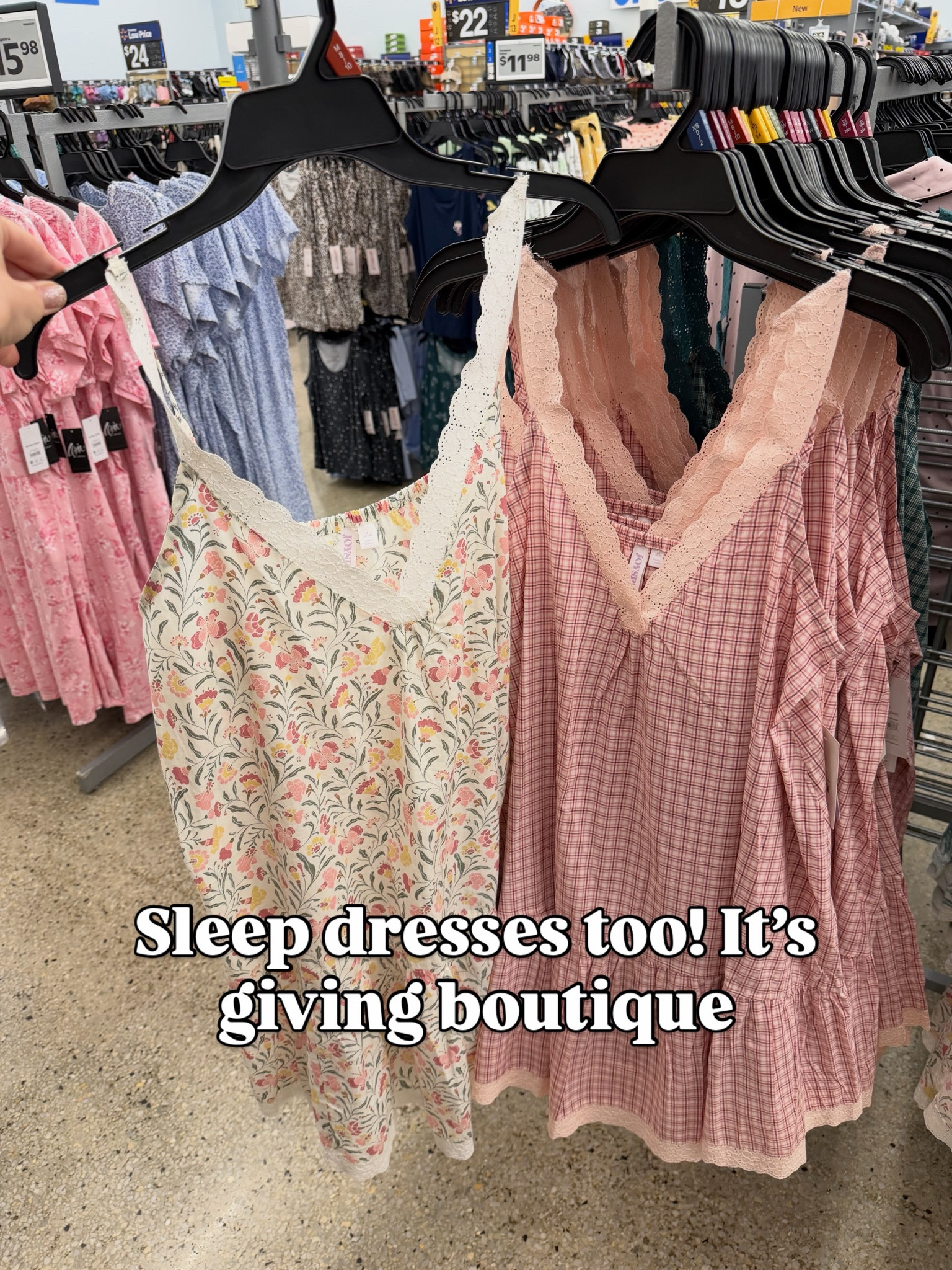 Walmart cotton sleep dresses, nightgowns #pajamas
