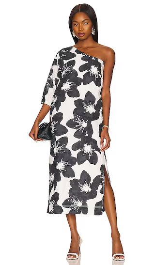 Floral One Shoulder Dress in Black & White | Revolve Clothing (Global)