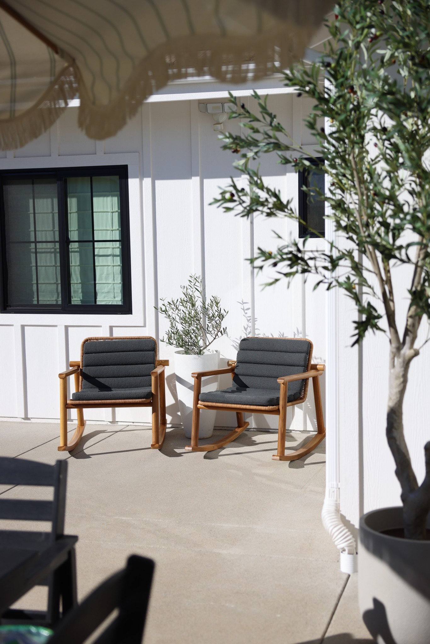 These Denver Modern Frisco rockers are my favorite place to spend cozy mornings or to watch the sunset. Not only are they beautiful but they are so comfortable! 