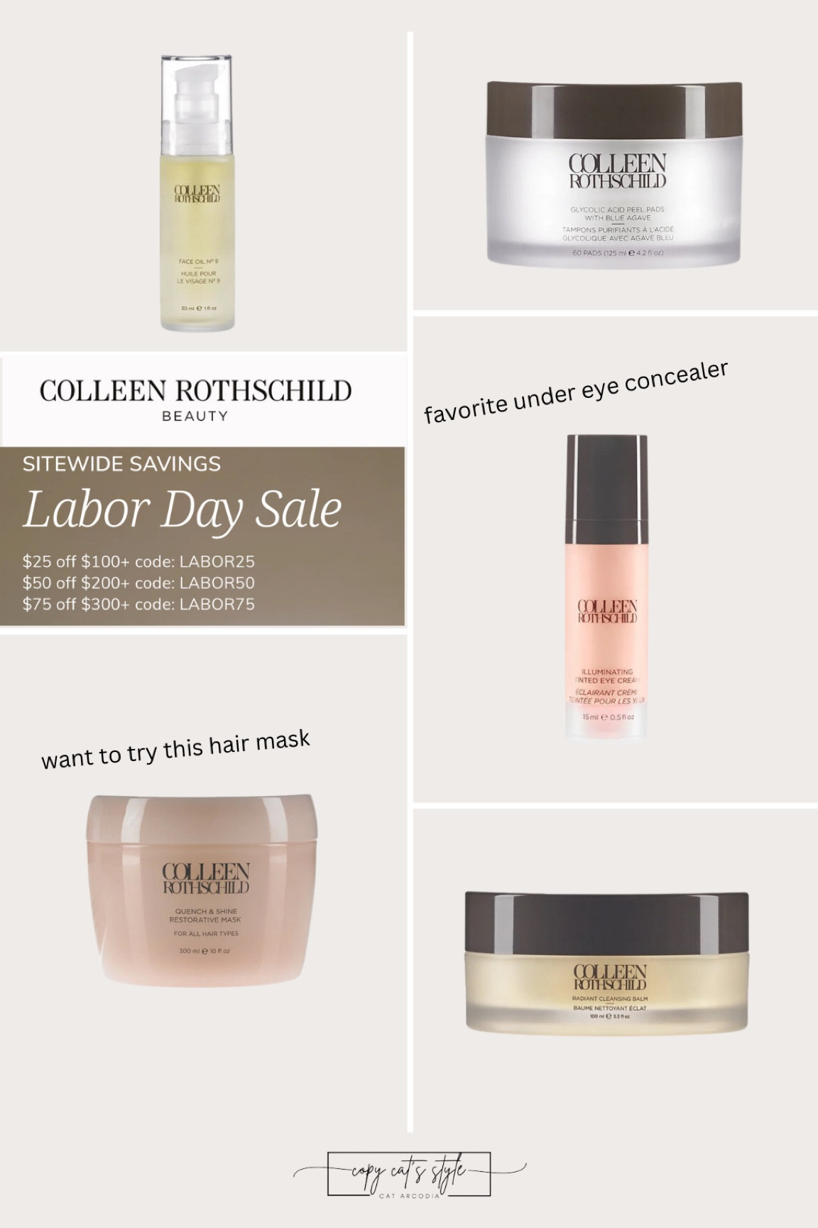 Colleen Rothschild Beauty Labor Day Sale up to $75 off 
Beauty products I love, my favorite under-eye concealer 

#LTKSaleAlert #LTKBeauty #LTKFindsUnder50