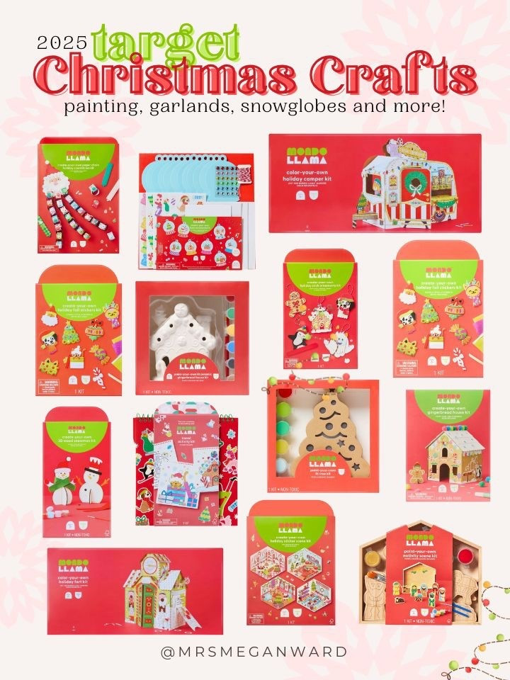 Mondo Llama Christmas crafts from Target are all 10% off right now! 🦙❤️🎄
Perfect for keeping kids entertained on cozy December afternoons — painting, garlands, snow globes, ornaments and so many cute projects. Stock up while they’re discounted!

#LTKHoliday #LTKKids #LTKmomlife