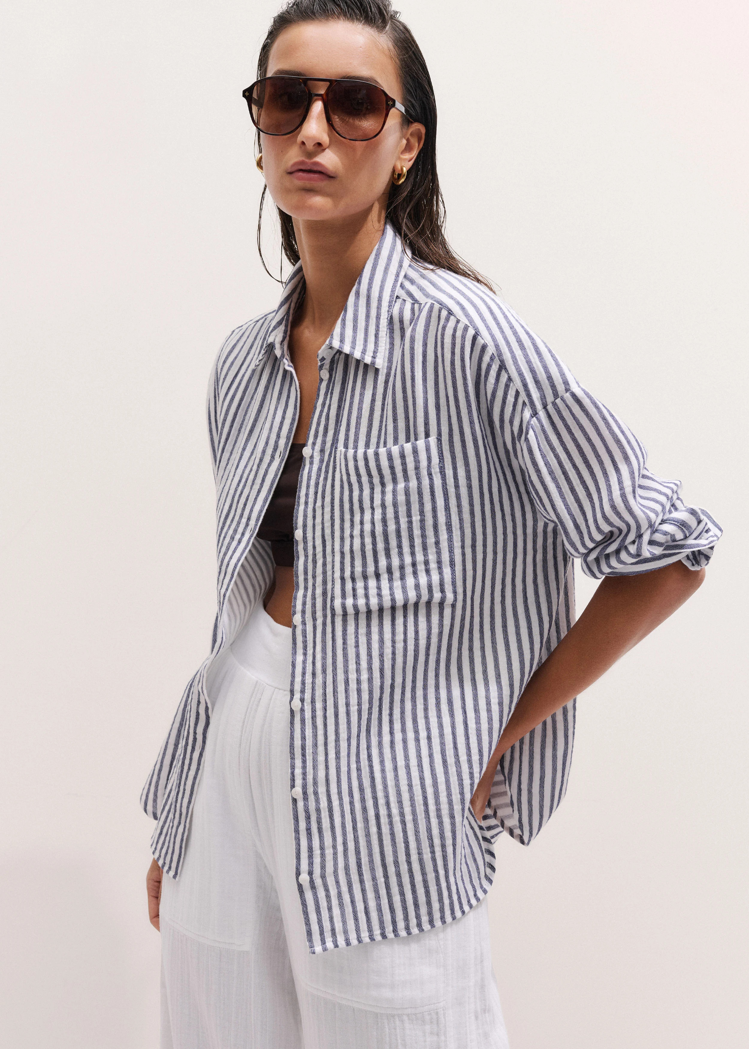 Relaxed Summer Shirt Cotton Cheesecloth | ME+EM Global (Excluding US)