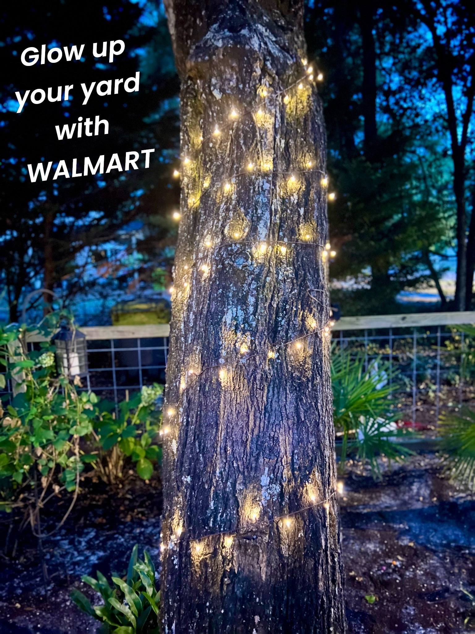 I used 2 string lights! Solar string lights from Walmart.

#LTKHome #LTKSeasonal