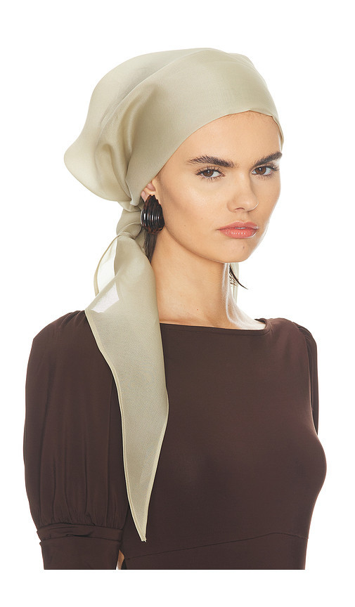 Helsa Silk Gazar Head Scarf in Stone. Size all. | Revolve Clothing (Global)