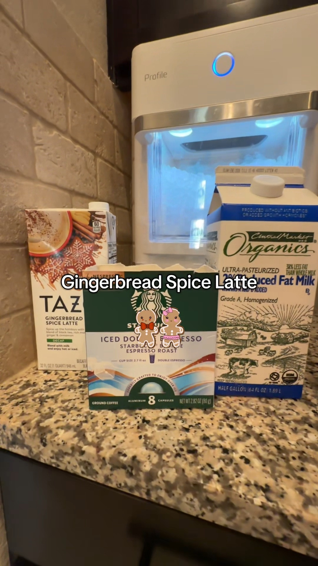 Nobody ever said an afternoon coffe at home had to be boring! 😝 

This new gingerbread spice latte black tea concentrate from @hellotazotea has my heart! It's decaf, but I spice it up with a @Starbucks @Nespresso  double shot espresso capsule and some 2% milk, but oat/almond/whole milk would also be DELICIOUS! 😋 

Also, no drink is complete at my house without my nugget ice maker from @GE Profile 🧊

Let me know if you try it! ☕️ 

Linked everything you see here below. Be sure to give me a follow! We don't gatekeep around here 🙅🏻‍♀️

#gingerbreadspicelatte #holidaydrinks #nuggetice #espressomachine #icedcoffee @target @H-E-B 

#LTKfoodie #LTKHoliday #LTKHome