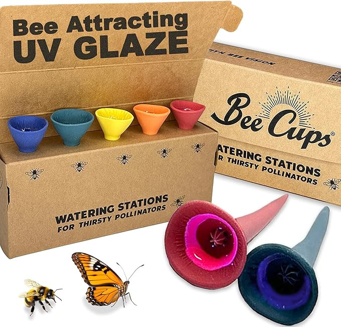 5 Pack, Bee Watering Station, 100% Handmade Porcelain, Bee and Butterfly Feeder for Garden, Outdo... | Amazon (US)