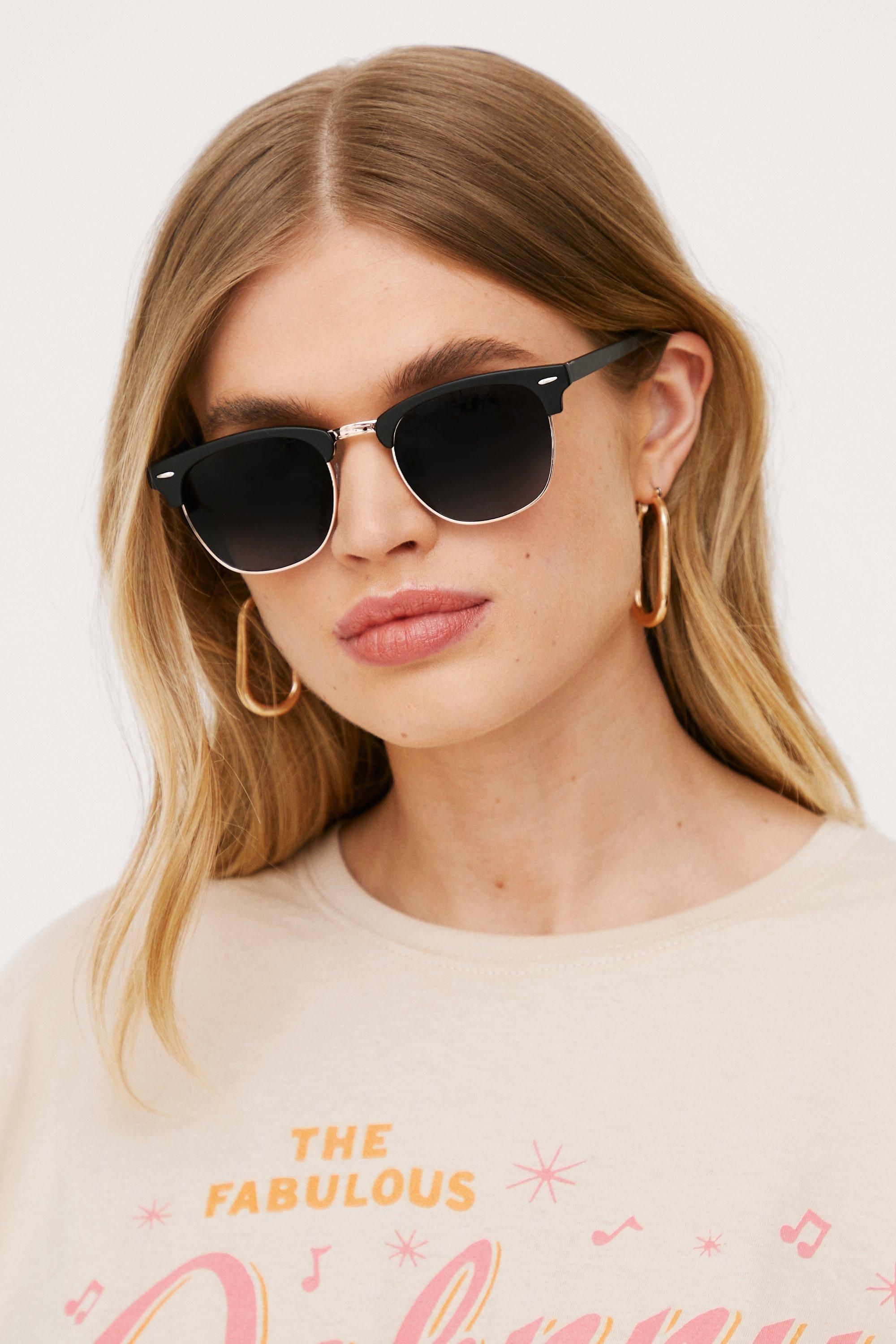 Oversized Tinted Aviator Sunglasses | Nasty Gal (US)