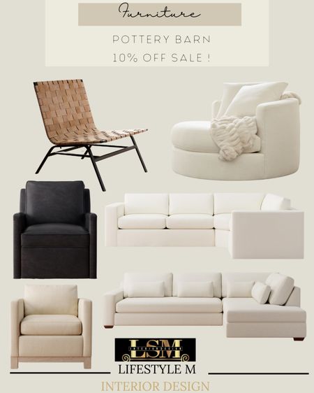 Furniture sale. All seating is 10% off! Upgrade your homes look for less. White accent chair seat. Black accent chair, white sofa sectionals. 

#LTKstyletip #LTKhome #LTKFind