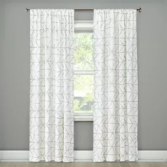 Sketched Triangle Curtain Panel Gray (54"x95") - Threshold™ | Target