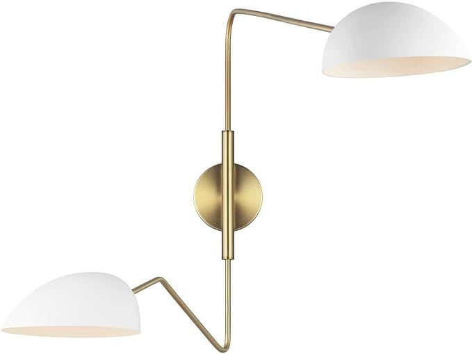 Feiss EW1072MWT Contemporary Modern Two Light Wall Sconce from Jane Collection in Brass-Antique F... | Amazon (US)