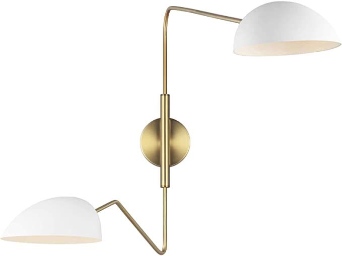 Feiss EW1072MWT Contemporary Modern Two Light Wall Sconce from Jane Collection in Brass-Antique F... | Amazon (US)