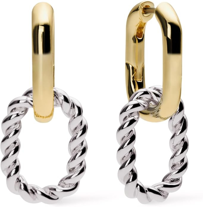 Ana Luisa Ash Double Hoop Earrings for Women - 14K Gold Plated, Silver & Two-Tone - Lightweight, ... | Amazon (US)