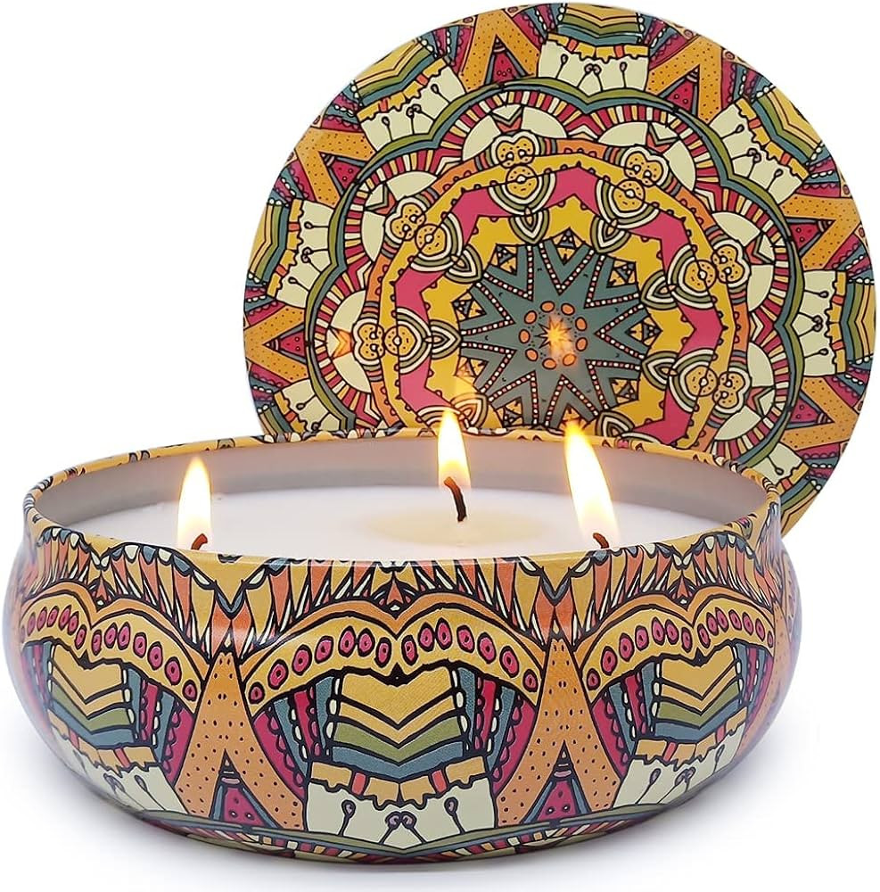 Abarli Citronella Candle Outdoor Large 3 Wick 13.5oz Soy Wax with Cover for Patio Porch, 75 Hour ... | Amazon (US)