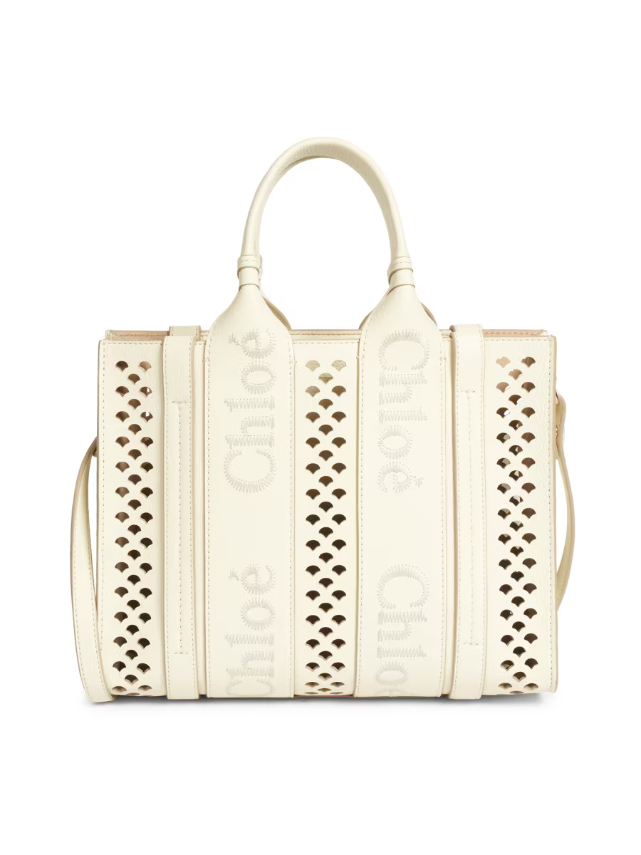 Small Woody Perforated Leather Shoulder Bag | Saks Fifth Avenue