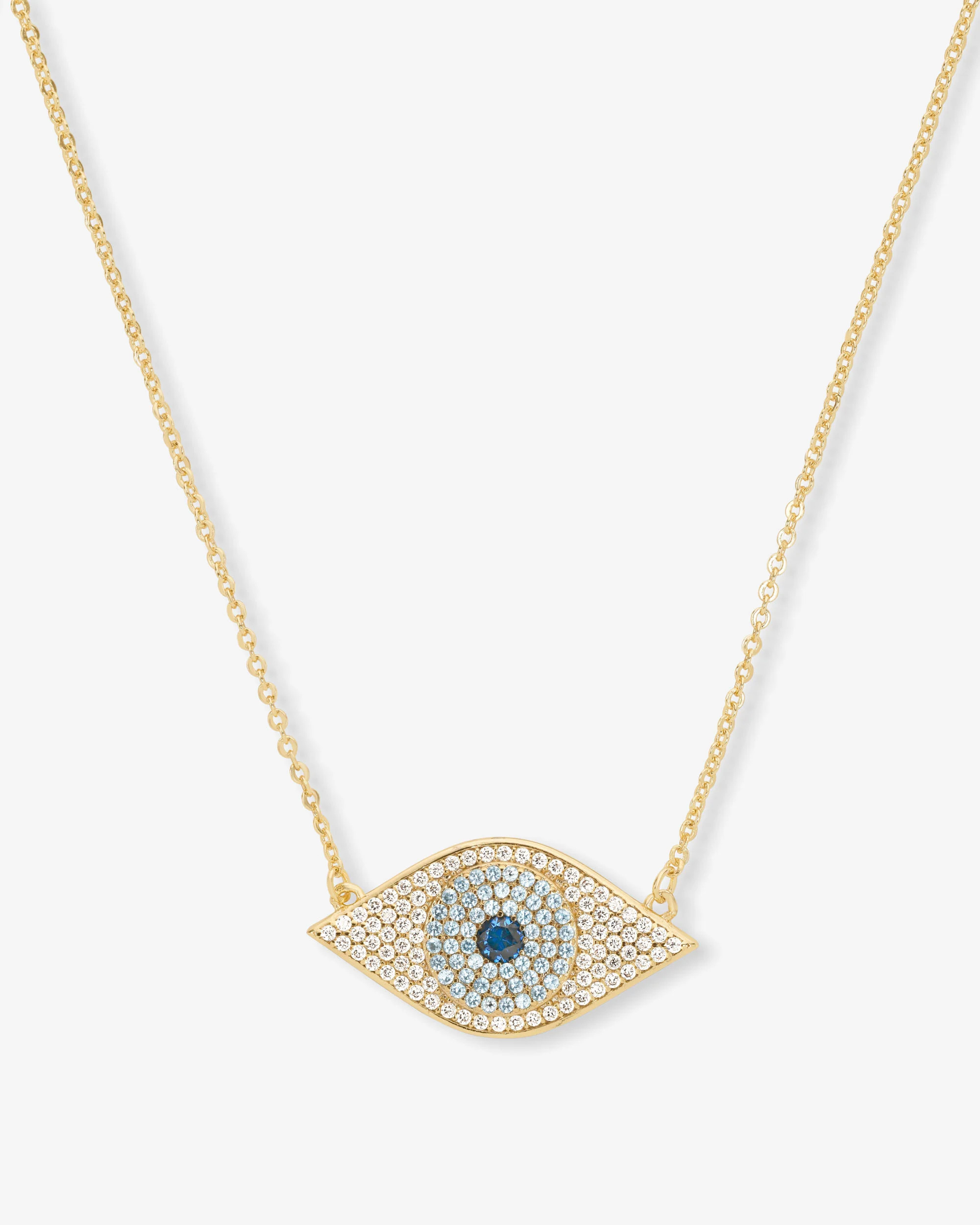 Striking Blue Evil Eye Necklace in Gold & White Diamond | Melinda Maria | Melinda Maria Jewelry