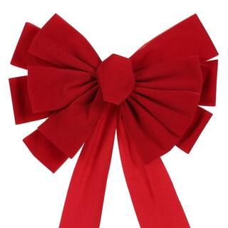 Home Accents Holiday 16 in Red Traditional Christmas Bow 532CSLHD - The Home Depot | The Home Depot