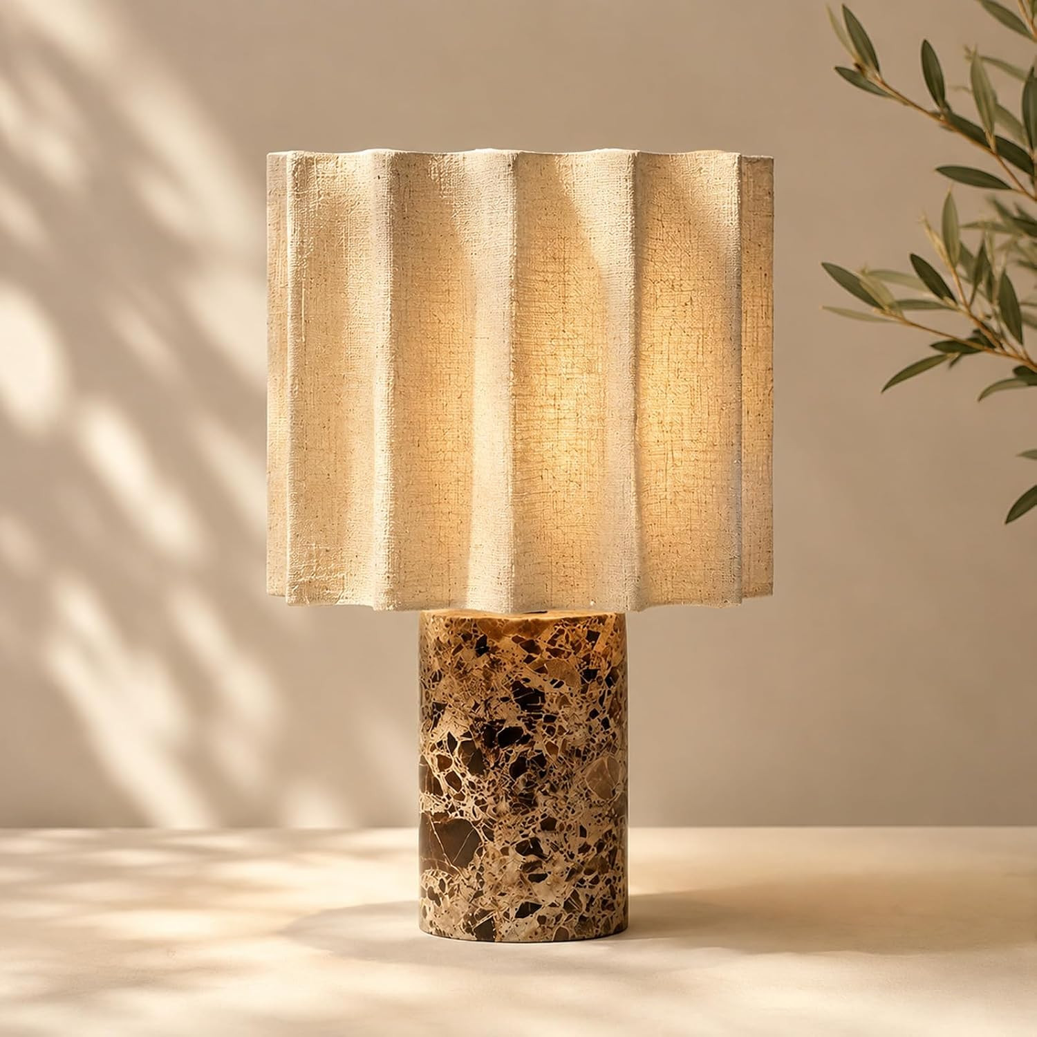 Dark Coffee Marble Table Lamp,Rechargeable and Cordless,for Counter | Amazon (US)