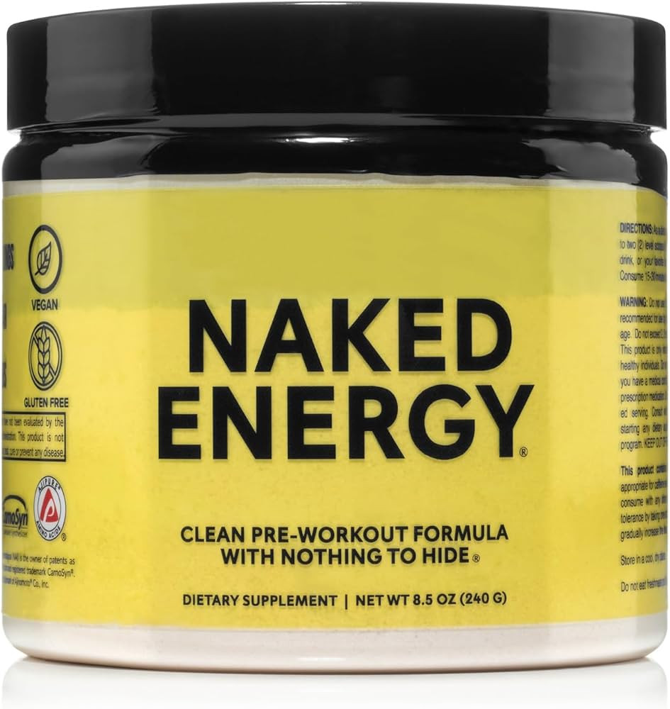 NAKED Energy - Pure Pre Workout Powder for Men and Women, Vegan, Unflavored, Healthy Pre Workout ... | Amazon (US)