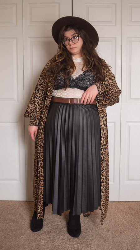Plus size animal print dress leather skirt lingerie as daywear 

#LTKcurves #LTKSeasonal