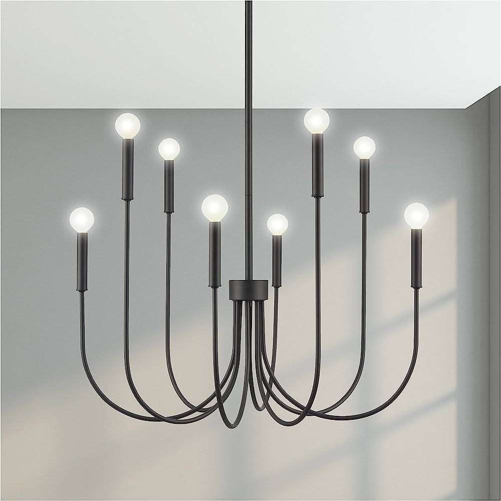 Elk Home Ulla 8-Light Chandelier - Matte Black Finish, W28 X D28 X H30.25 Inches, Traditional, Mo... | Amazon (US)