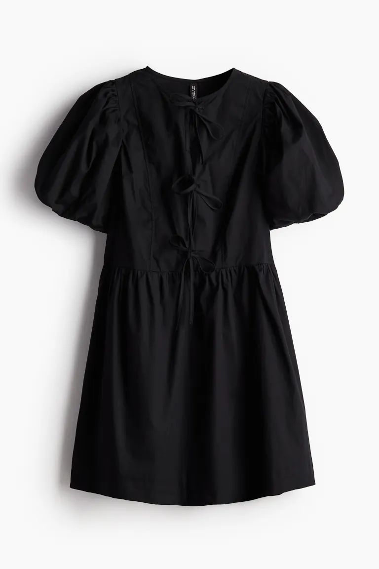 Tie-detail Puff-sleeved Dress | H&M (US + CA)