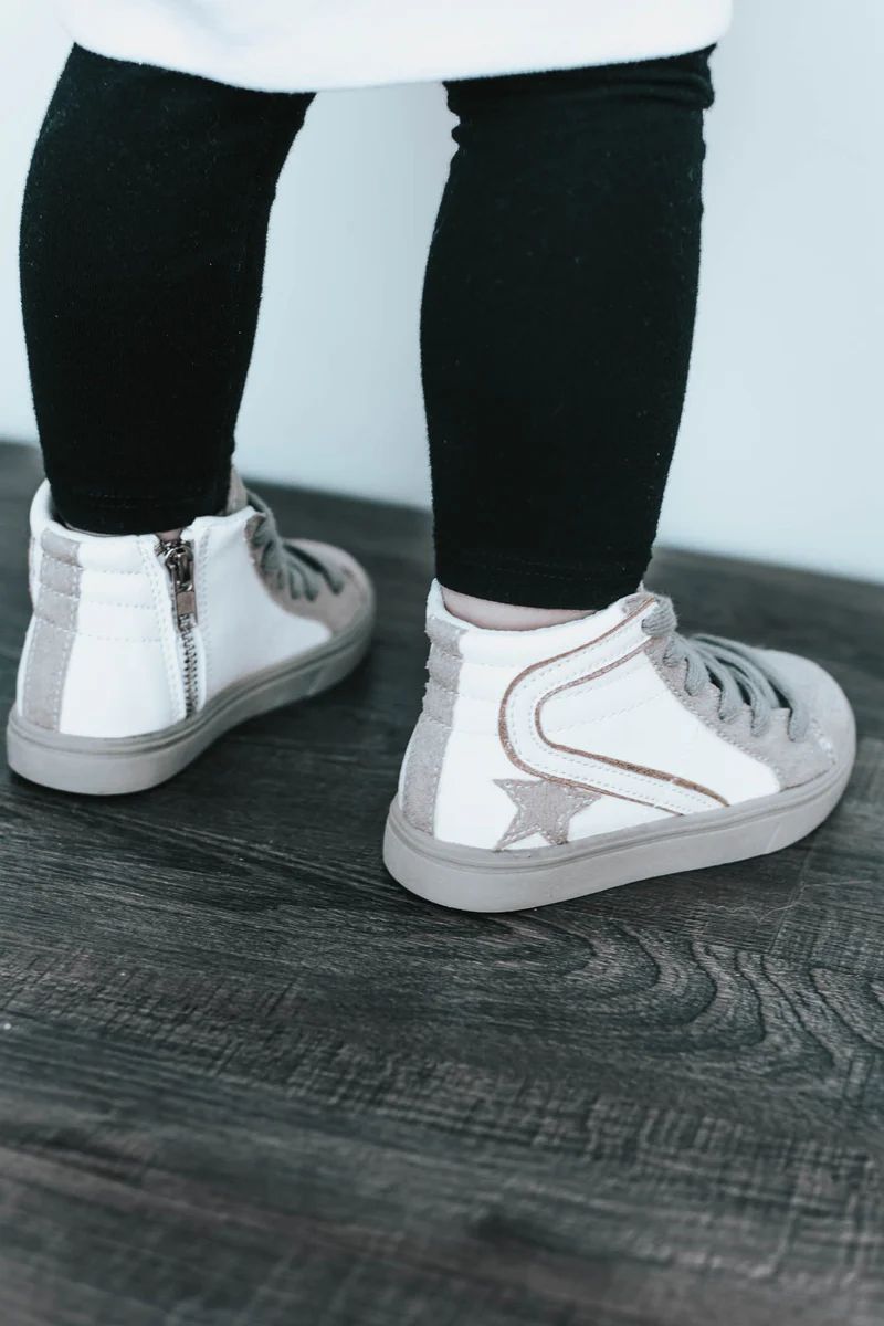 Mini Roxanne White High Top Star Sneaker | Apricot Lane Boutique