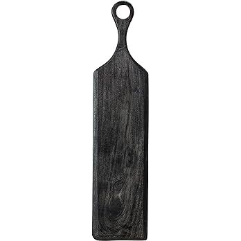 Bloomingville Acacia Wood Cheese and Cutting Board with Round Opening on Handle, Black | Amazon (US)