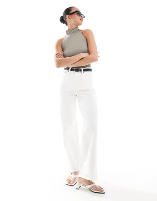 Levi's Ribcage straight leg ankle grazer jeans in ecru  | ASOS | ASOS (Global)