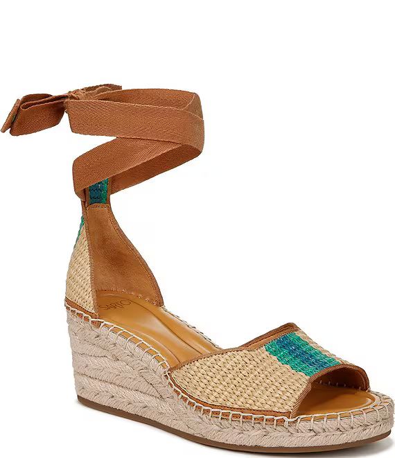 Casey Raffia Striped Espadrille Wedge Sandals | Dillard's