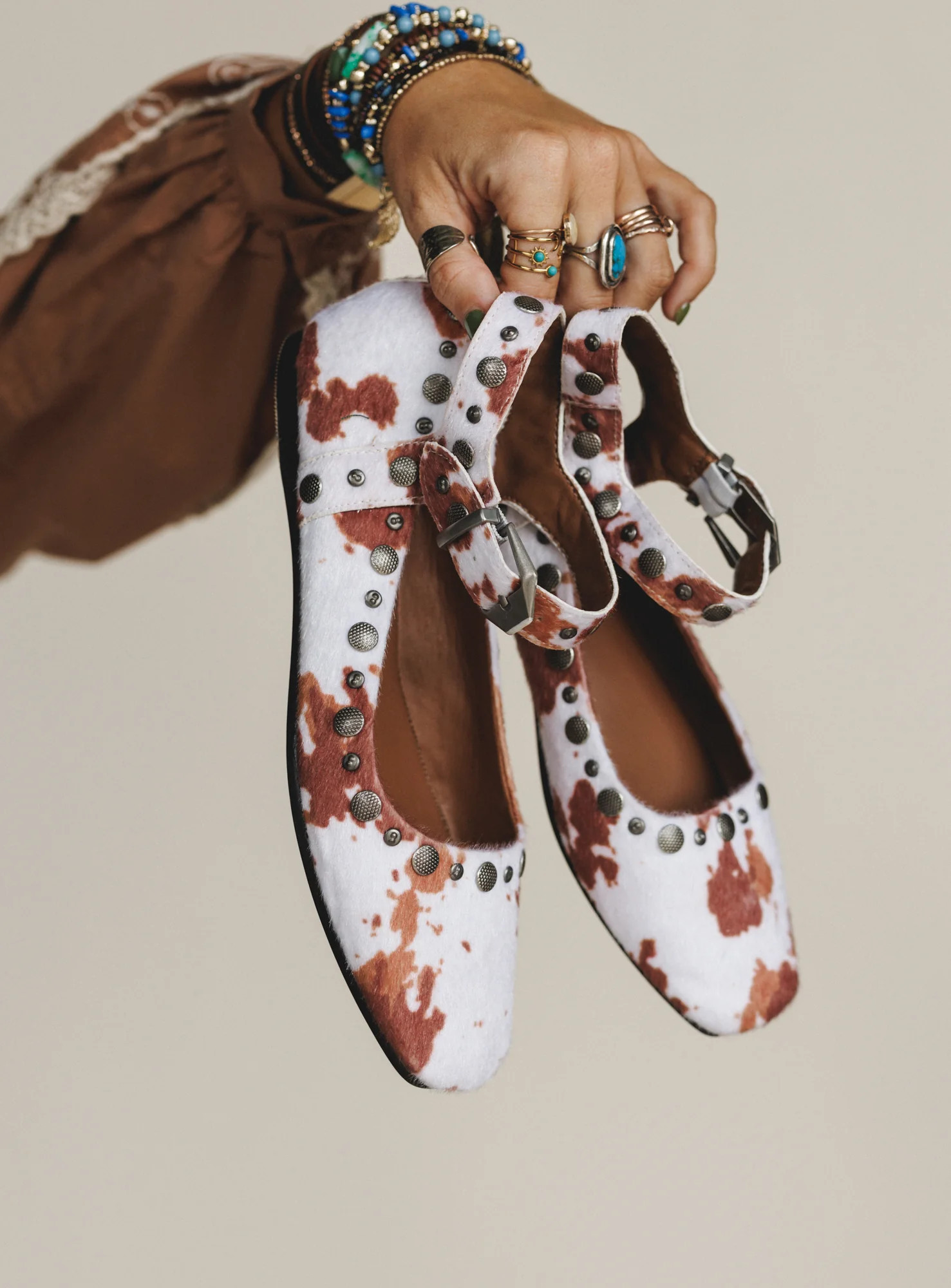 Rockstar Ballet Flats - Cow Print | Three Bird Nest