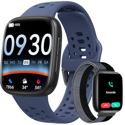 Smart Watches for Women/Men Android iPhone, [1.85" AMOLED Screen] Smartwatch Fitness Tracker 3ATM Waterproof with Bluetooth Calls, AI Control, Heart Rate/SpO2/Sleep Monitor, 7 Days Battery | Amazon (US)