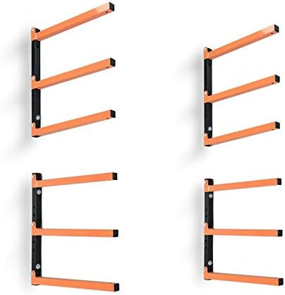 Homydom Wood Organizer and Lumber Storage Metal Rack with 3-Level Wall Mount, 2 Pack | Amazon (US)