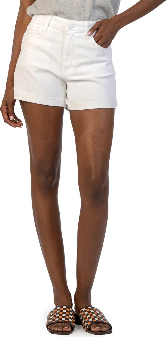 Jane Cuff Raw Hem High Waist Denim Shorts | Nordstrom