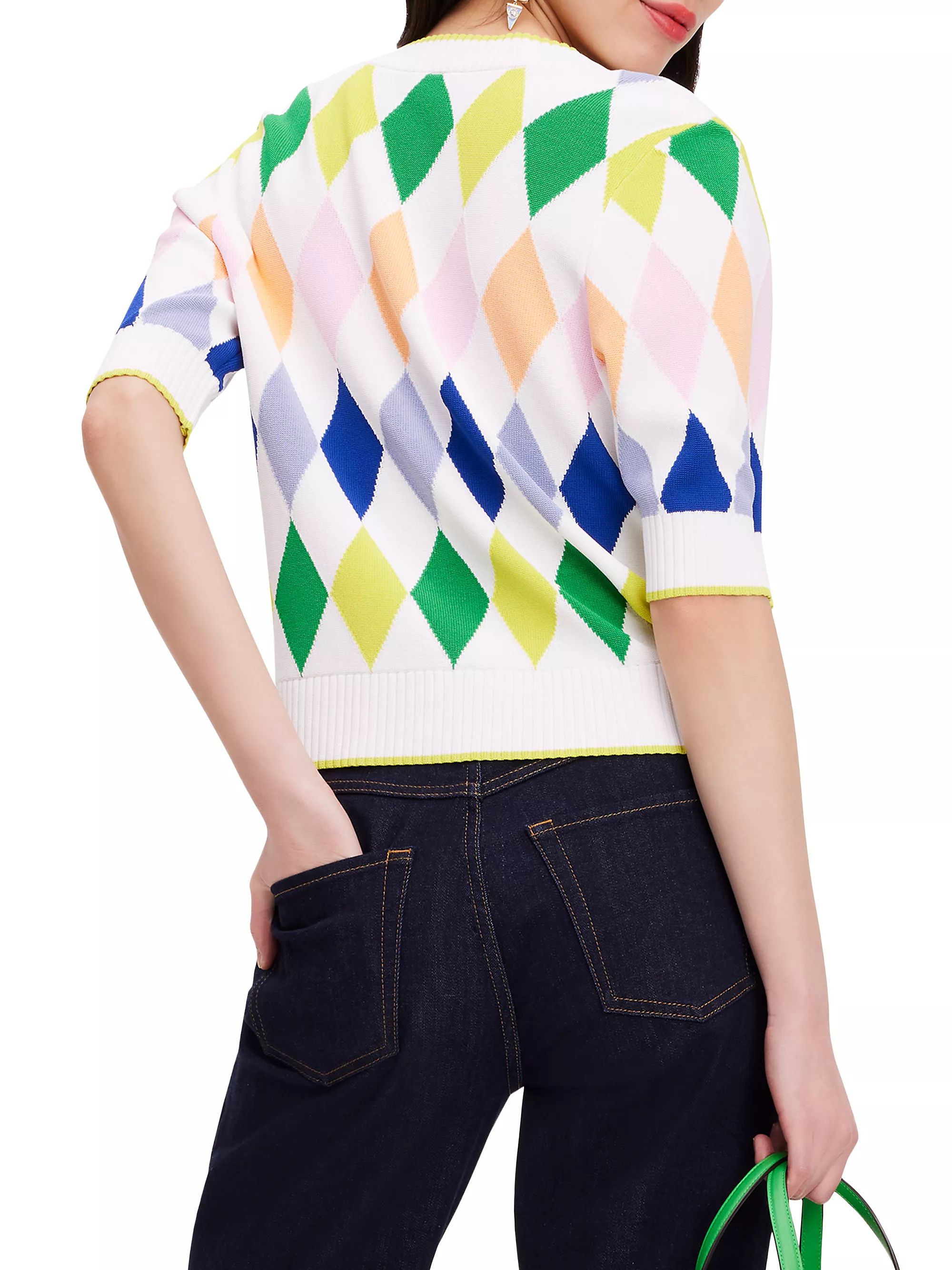 Short-Sleeve Argyle Sweater | Saks Fifth Avenue