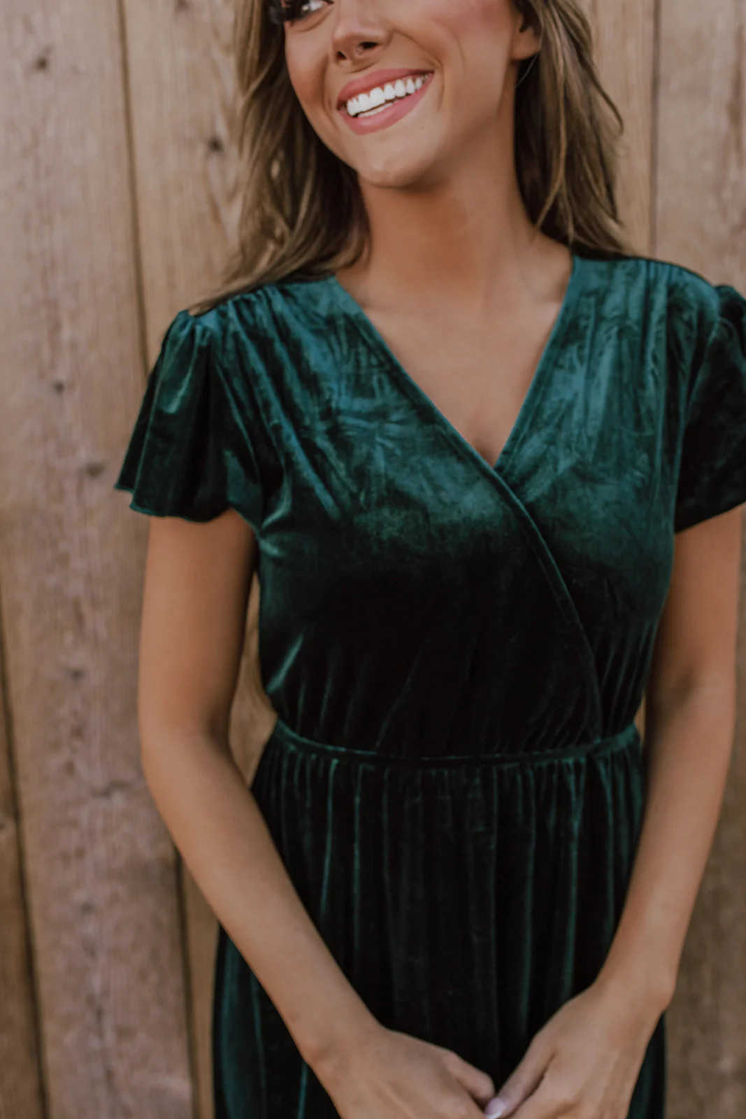 THE EVIE EMERALD DRESS IN VELVET | Pink Desert