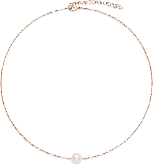 Amazon Essentials 14K Gold or Sterling Silver Freshwater Pearl Pendant Necklace | Amazon (US)