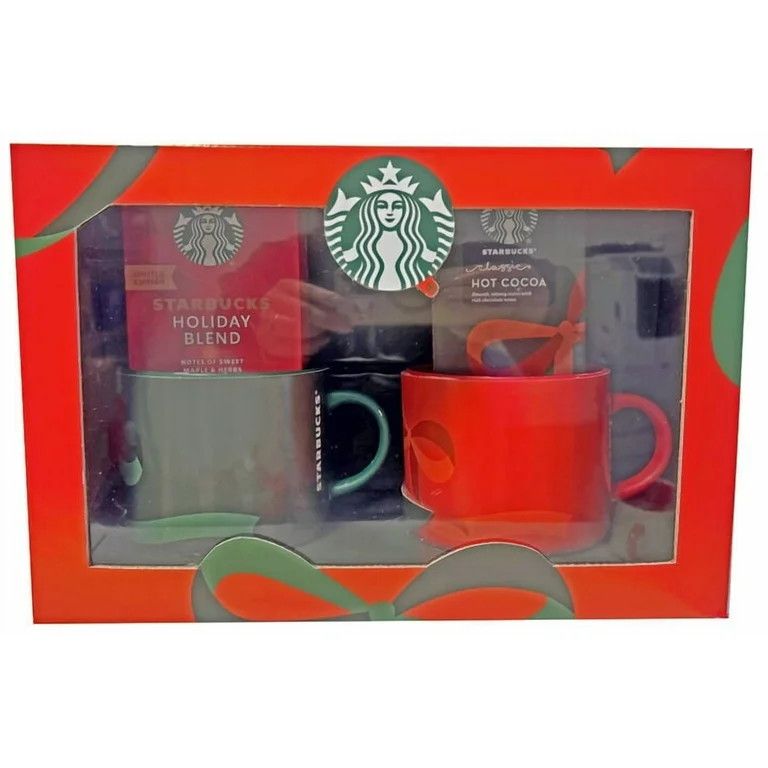 Starbucks Cocoa and Coffee Holiday Gift Set with 2 Ceramic Mugs | Walmart (US)