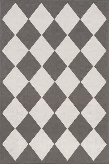 Grey Adelaide Harlequin Indoor/Outdoor  Area Rug | Rugs USA