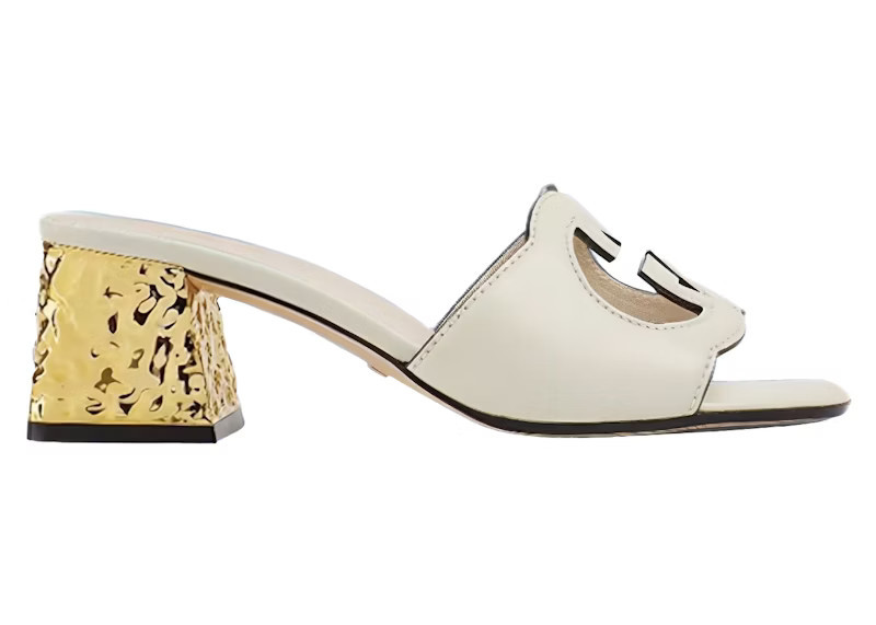 Gucci Interlocking G Leather Sandals (Women's) Sneakers in White/Golden | StockX