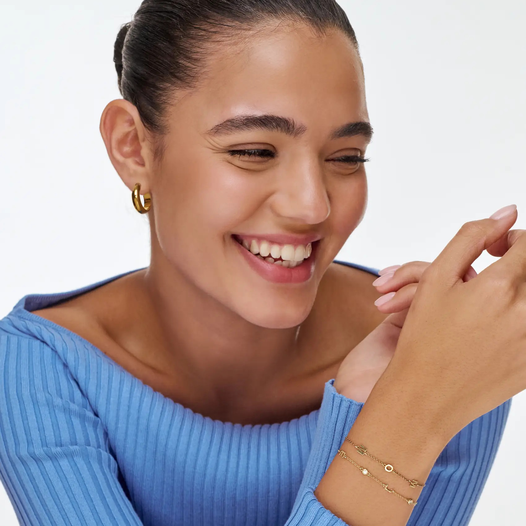 Inez Initial Bracelet/Anklet - Gold Vermeil | Oak & Luna (US)