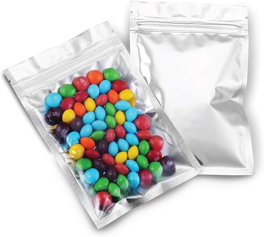 Mylar Bags with Ziplock 4" x 6" | 100 Bags | Sealable Heat Seal Bags for Candy and Food Packaging... | Amazon (US)