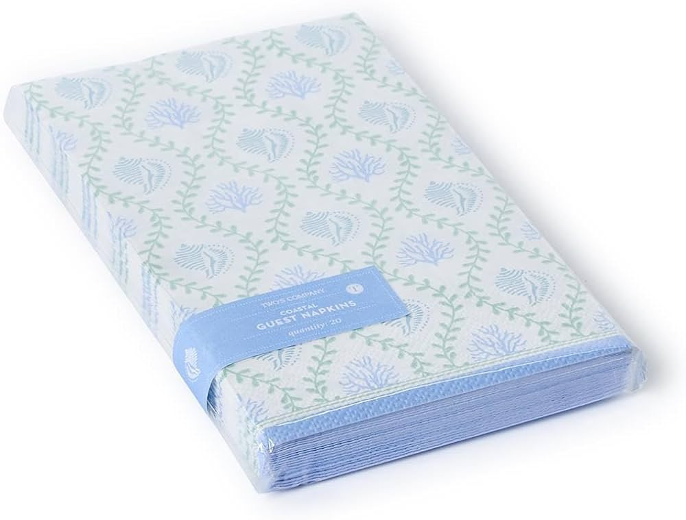 Two's Company Coral Reef Dinner Napkin Guest Towel, 8-Inch, Paper, Set of 20 | Amazon (US)