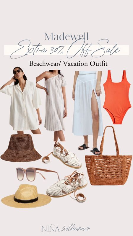 Madewell Sale! Vacation outfit - beach accessories - beachwear outfit - straw hats - swim coverups 

#LTKsalealert #LTKswim #LTKfindsunder100
