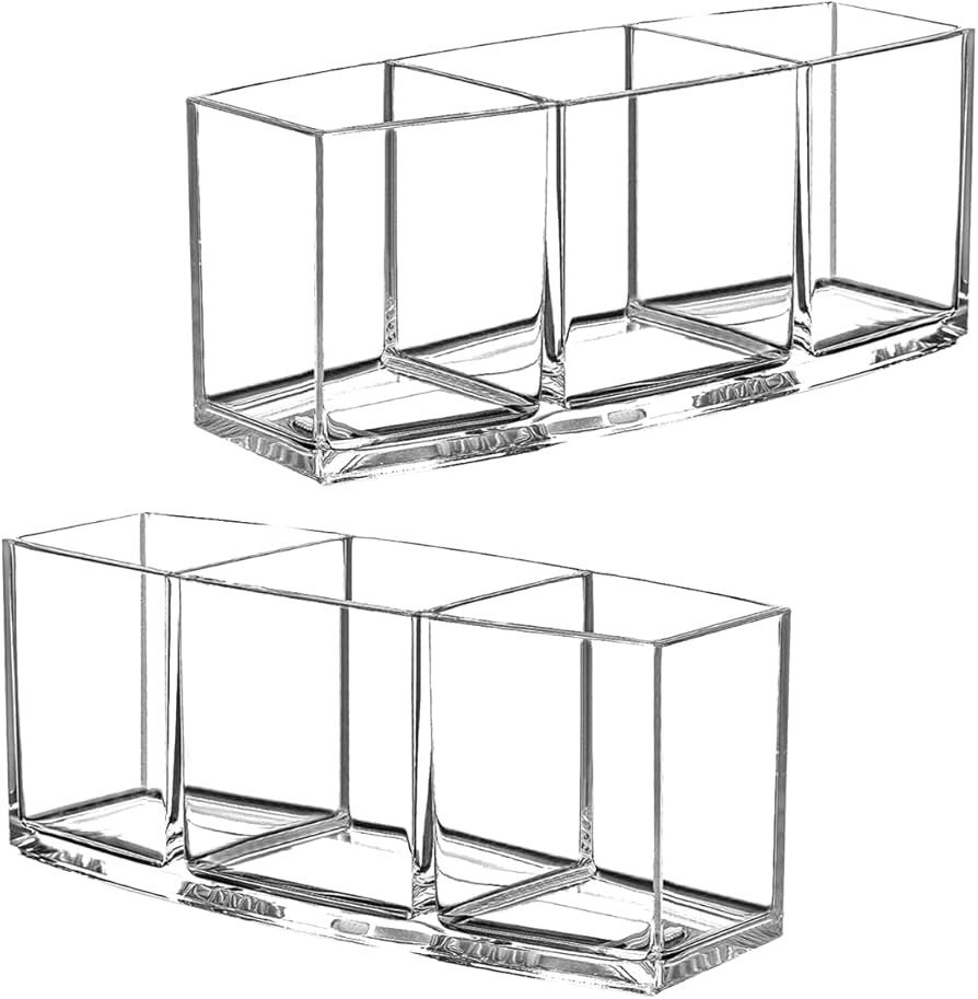 Top-spring Makeup Brush Holder Organizer, 3 Slot Acrylic Makeup Brush Organiser, Eyeliners Displa... | Amazon (UK)