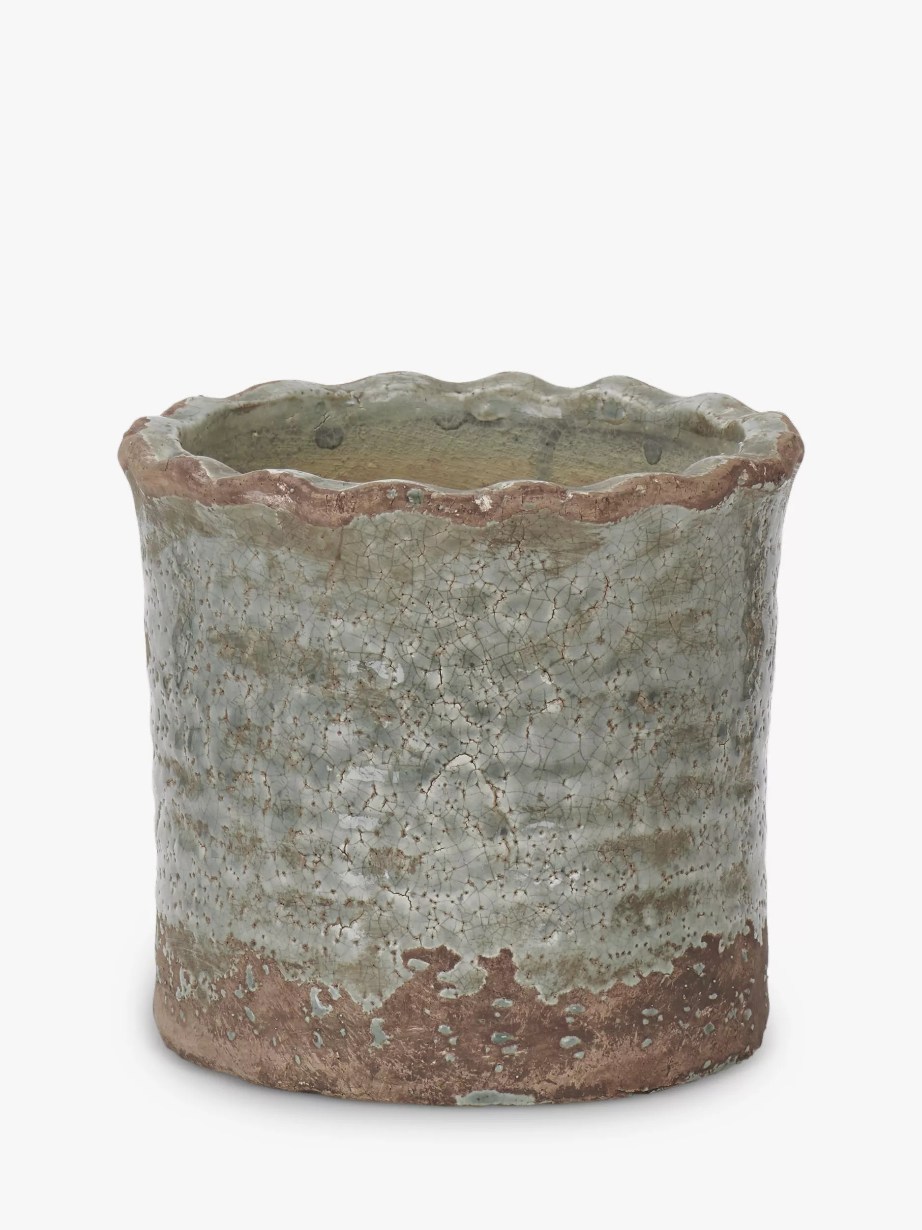 Neptune Broseley Small Indoor/Outdoor Plant Pot, 18cm, Moss | John Lewis (UK)