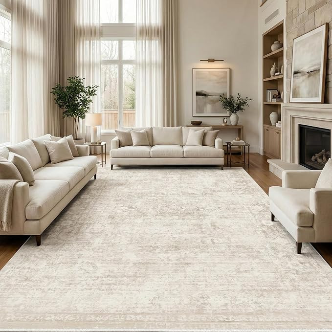 Homemate Washable Rug 9x12 Area Rugs - Vintage Faux Wool Rugs for Living Room Bedroom Dining Room... | Amazon (US)
