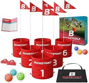 bucketgolf The Ultimate Backyard Golf Game for Kids and Adults - Portable 6 Hole Golf Course Play... | Amazon (US)